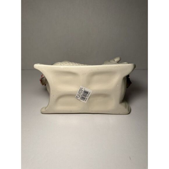 Santa's Sleigh Christmas Poinsettia Flower Center Piece Candy Dish World Bazaars - Picture 10 of 12